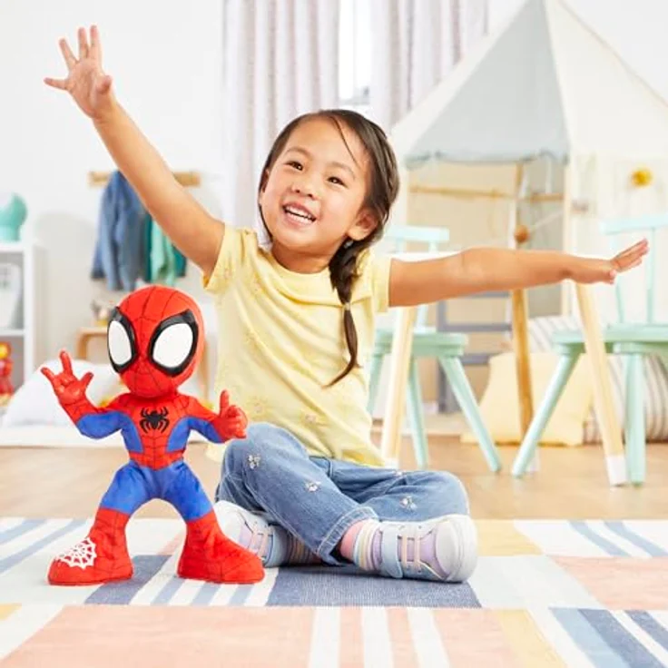 Hasbro Marvel Spidey und seine Super-Freunde Tanz- & Krabbelspaß Spidey Hörspielfigur mit fünf Soundeffekten und zwei Liedern, mehrfarbig – Bild 8