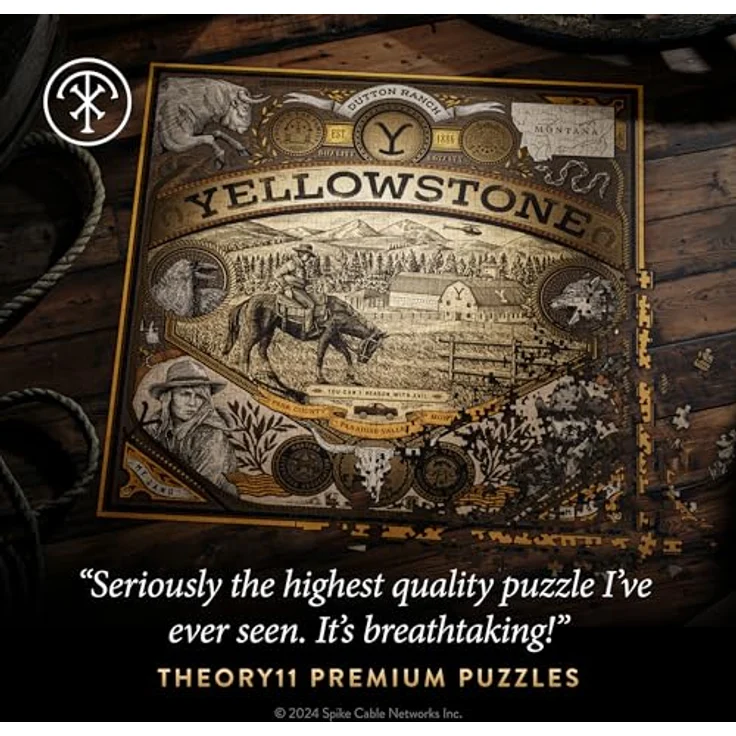 theory11 Yellowstone Puzzle, 1.000 Teile, offiziell lizenziertes Merchandise mit Goldfolien-Details, präzise Passform und Premium-Qualität – Bild 5
