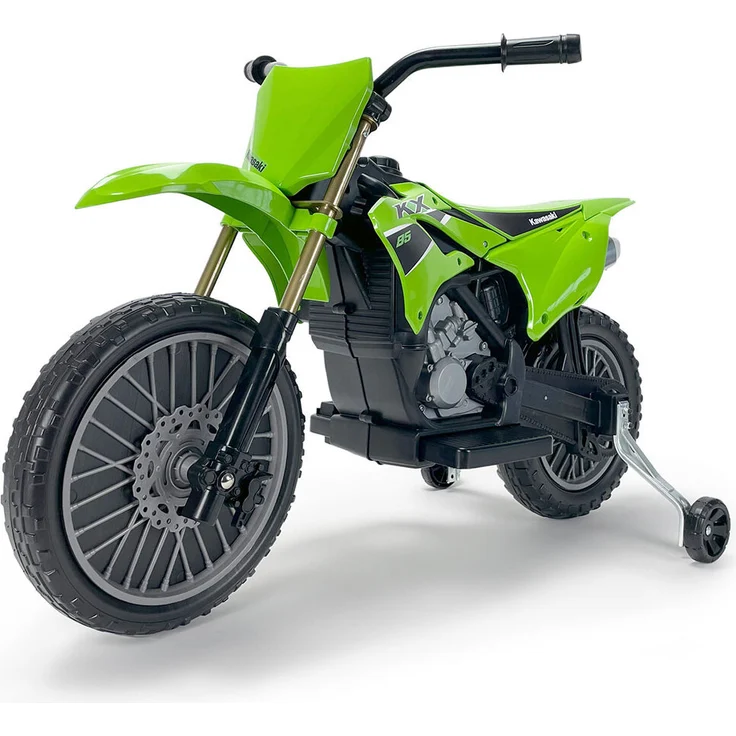 Injusa Kawasaki KX 85 II, 6V Elektromotorrad für Kinder, grün, mit Gaspedal und elektrischer Bremse
