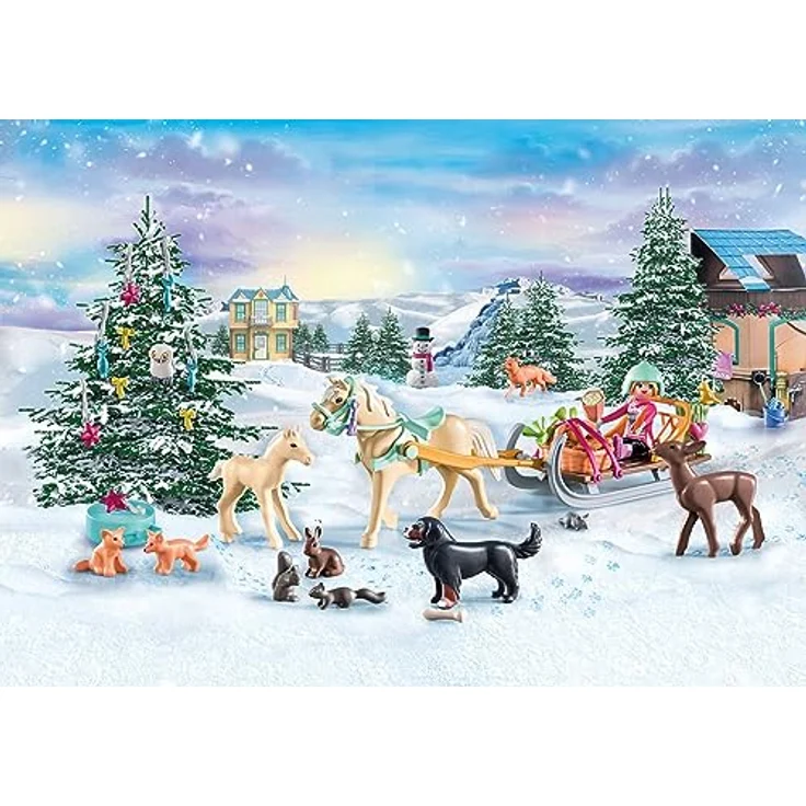 PLAYMOBIL Adventskalender Pferde 71345 Weihnachtliche Schlittenfahrt, Horses of Waterfall Adventskalender, Adventszeit voller Überraschungen, Spielzeug für Kinder ab 4 Jahren – Bild 5