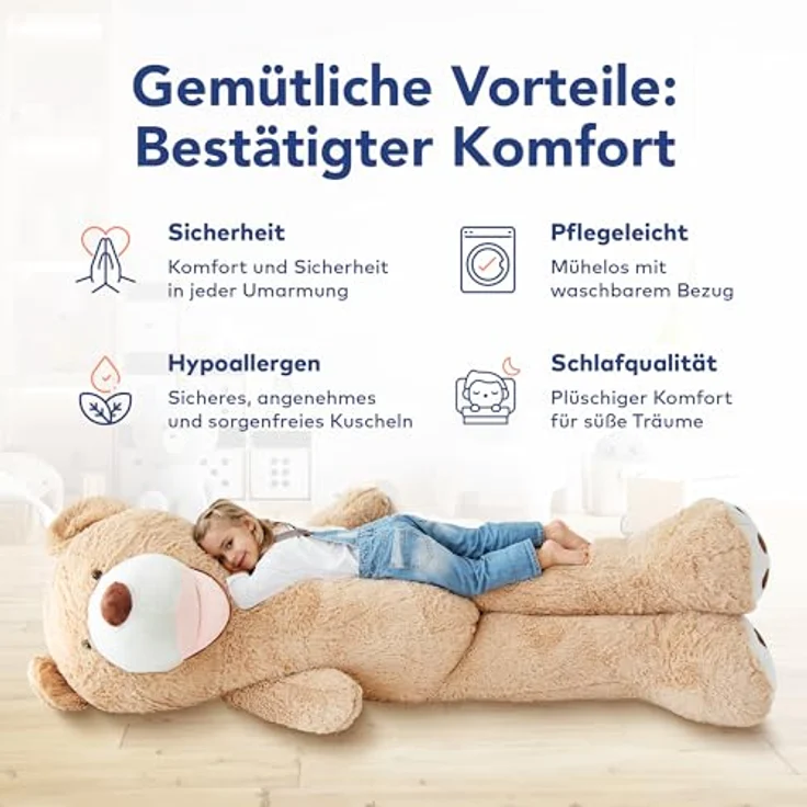 MKS. Riesen Teddybär XXL Kuschelbär 200cm groß Plüschbär - Original Teddy Bär Braun – Bild 4