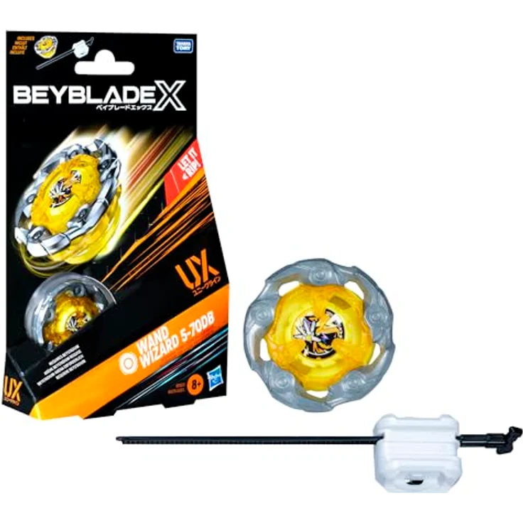 Hasbro Beyblade X Wand Wizard 5-70DB UX Starter Pack, actiongeladenes Kreiselspielzeug mit X-Celerator Beschleunigungssystem und austauschbaren Metall-Blades – Bild 1