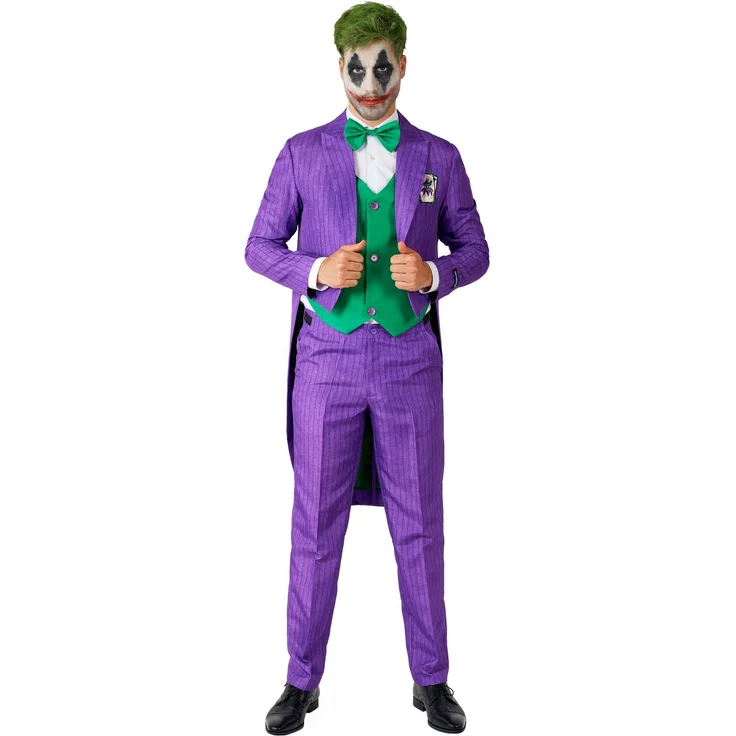 Opposuits Partyanzug SuitMeister The Joker Anzug mit Frack, Grüne Weste und Joker-Spielkarte – Bild 1