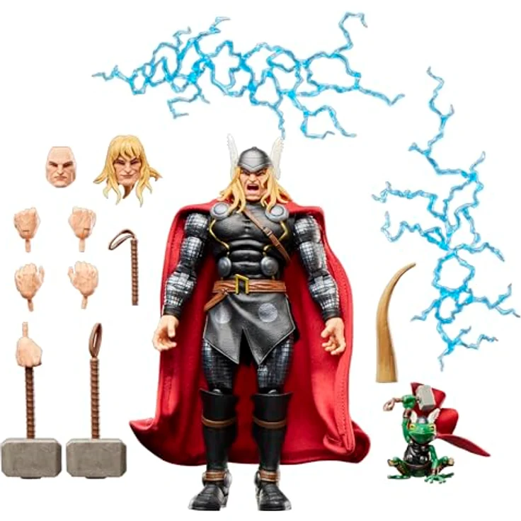 Marvel Legends Maximum Series Thor, Deluxe Action-Figur (15 cm) mit über 20 Bewegungspunkten, 14 Accessoires und weichem Umhang für starke Posen – Bild 1
