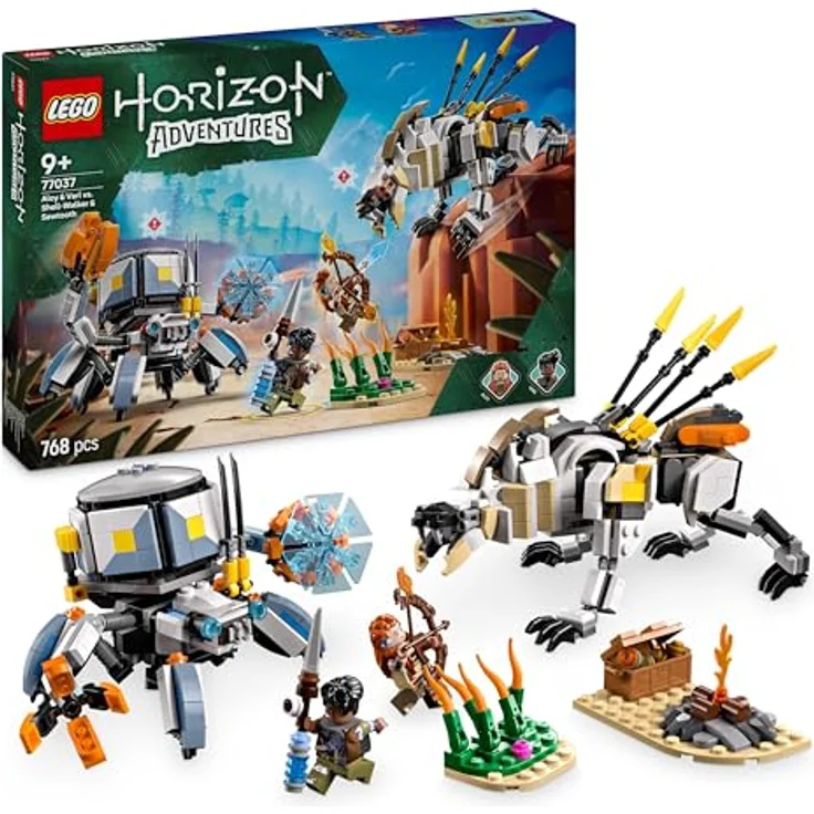 LEGO Horizon Adventures Aloy und Varl vs. Panzerwanderer und Sägezahn, Spielzeug mit Monstermaschinen und Minifiguren, Spielset zum Sammeln für Fans vom Videospiel, Jungen, Mädchen ab 9 Jahren 77037, LEGO Klemmbausteine – Bild 1
