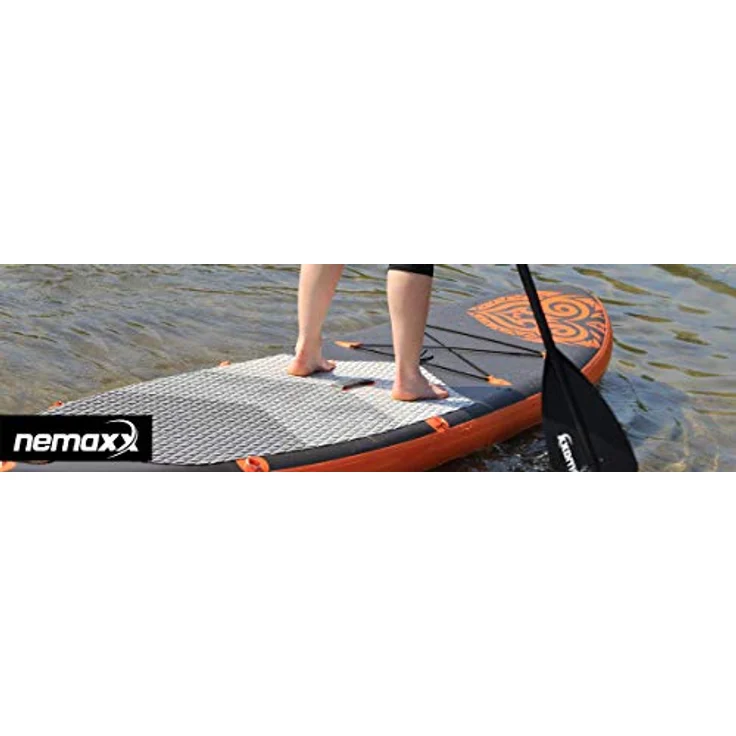 NEMAXX® SUP Sitz, aufblasbar und rutschfest, weich gepolstert, für SUP Boards 320–380 cm, in Orange/Grau, ideal für Kajaks – Bild 5