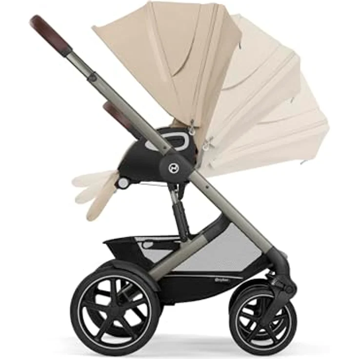 cybex Gold Kinderwagen Talos S LUX Tpe, Beige, mit Federung, umsetzbarem Sitz, Einhand-Faltmechanismus und 5-Punkte-Gurt – Bild 11