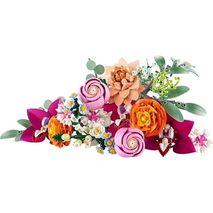 LEGO Botanicals 10342, Schöner Rosafarbener Blumenstrauß, Bauset für Erwachsene mit Gänseblümchen, Kornblumen und Rosen in flexibler Anordnung für dekorative Büros und Wohnräume – Bild 2