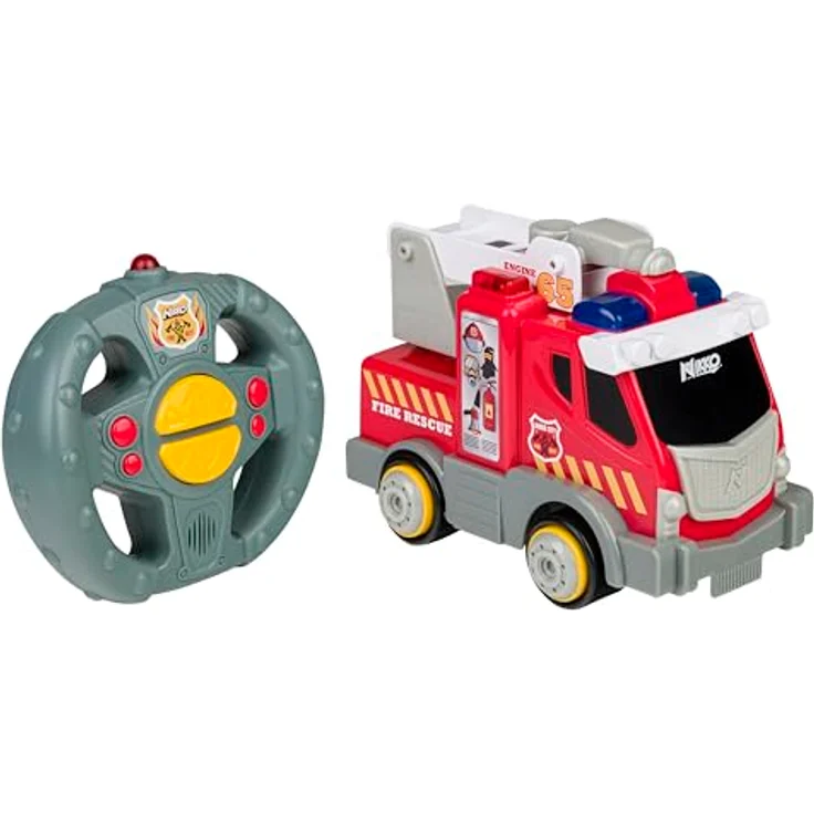 Nikko RC 10232 My First RC, Ferngesteuertes RC Feuerwehrauto, Anfänger Rennauto, einfache Bedienung, Fährt vorwärts, Fernsteuerung mit Fahrgeräuschen & Stumm-Taste, Kinder ab 2 Jahren, ca. 19 cm, Rot – Bild 3
