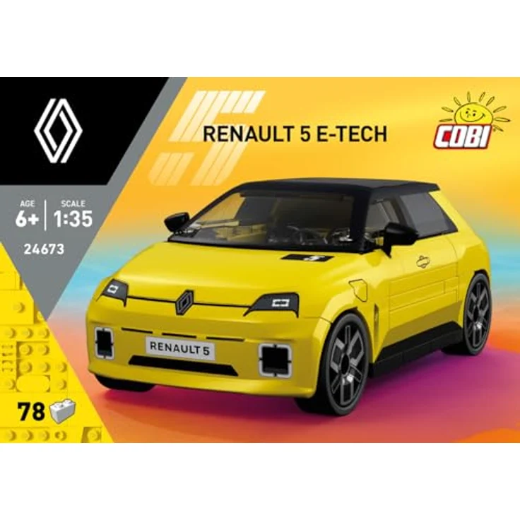 COBI Renault 5 e-tech, Modellfahrzeug in Gelb, Bausteine made in EU – Bild 3