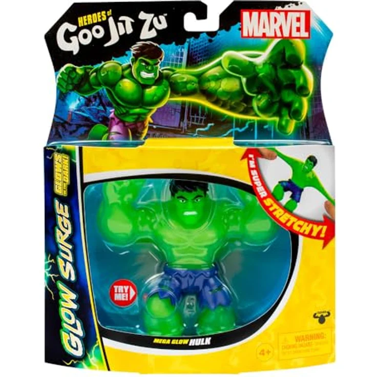 Heroes of Goo Jit Zu Hulk Figur, leuchtet im Dunkeln, dehnbar und quetschbar, Mehrfarbig, CO42714 – Bild 4