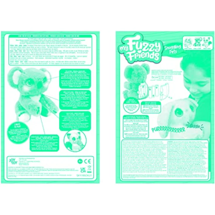 BEMIRO My Fuzzy Friends Koala, interaktives Plüschtier mit Umarmungsfunktion und mehrfarbigen LEDs in Geschenkverpackung, 22,7 x 13,5 x 25,4 cm – Bild 11