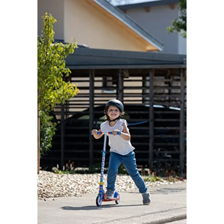Smoby Spidey 2W Foldable Scooter, Kinderroller mit 2 Rädern und Bremse, zusammenklappbar, blau – Bild 2