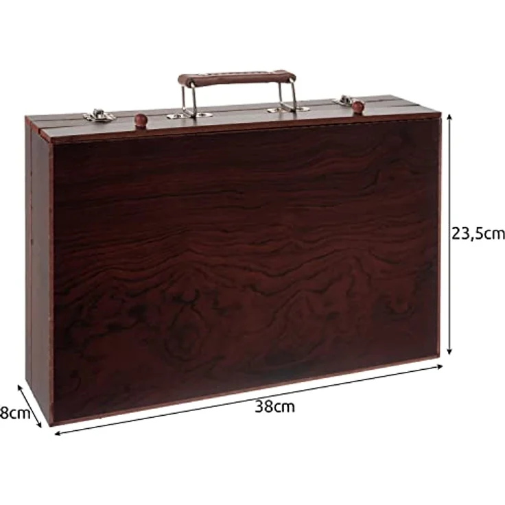 Redfink Kreativset Malset Malkoffer 130-teilig, Holz-Kofferset mit Acrylfarben, Ölfarben, Buntstiften und Malutensilien – Bild 2