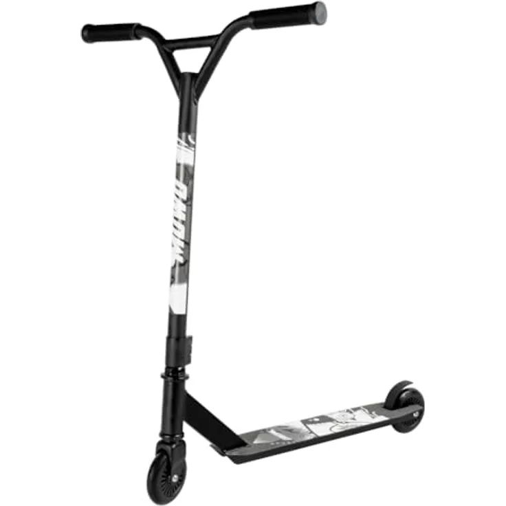 MUWO Halfpipe Stunt Scooter - Robuster Tretroller für Action und Tricks - Grau