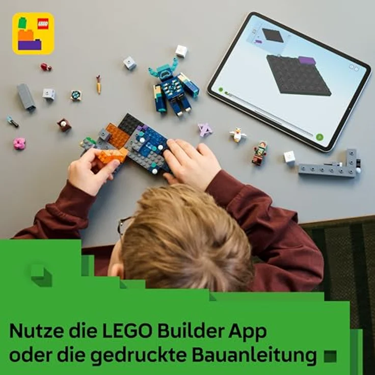 LEGO Minecraft 21274 Begegnung mit dem Wächter, Bausatz mit 238 Teilen, actionreiche Spielszene mit beweglichem Wächter und TNT-Funktion, mehrfarbig – Bild 6