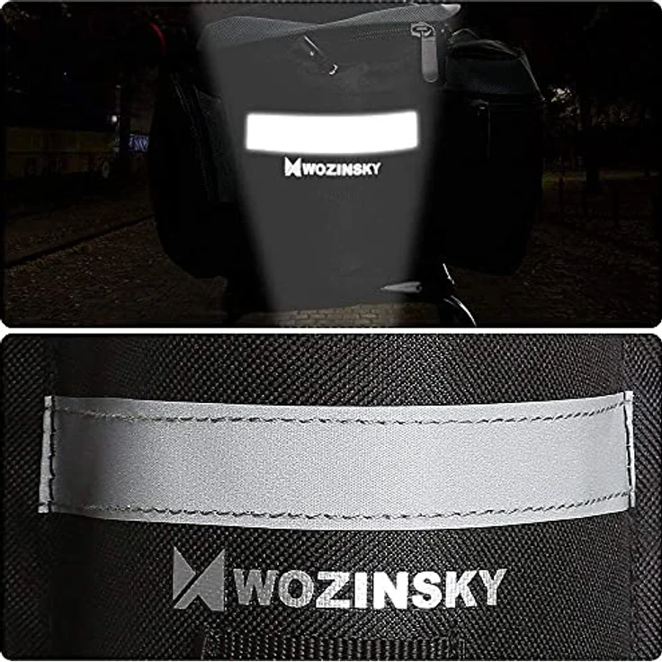 Wozinsky Fahrradtasche Gepäckträger - 6 Liter Fassungsvermögen, wasserabweisend, reflektierende Gurte – Bild 6