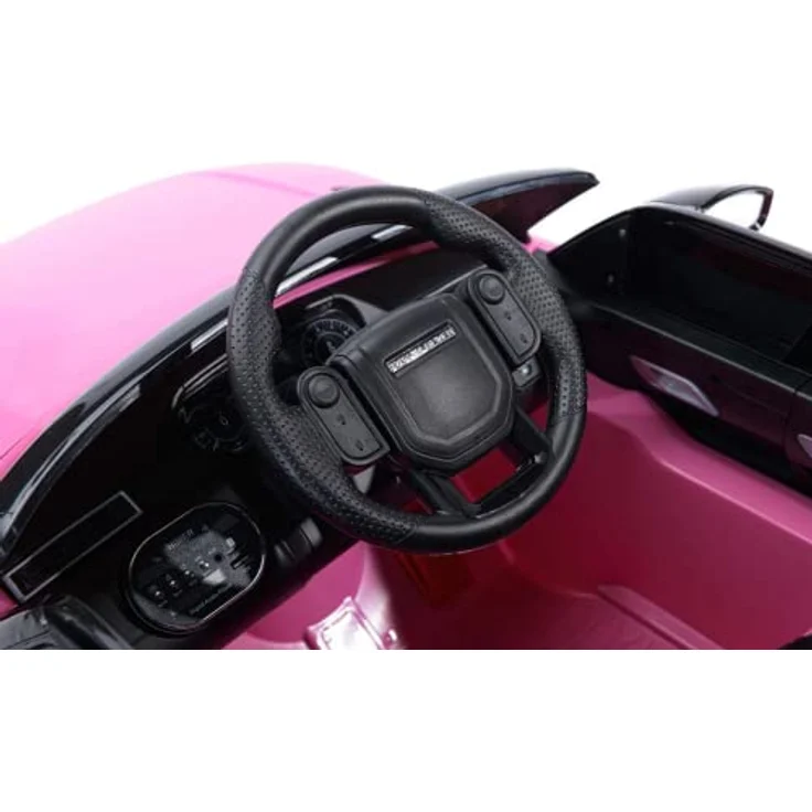 FINOOS Range Rover Velar Kinder Elektroauto 12V, lizenziert, mit RC Fernbedienung, LED Beleuchtung, Audioschnittstellen, rosa – Bild 8