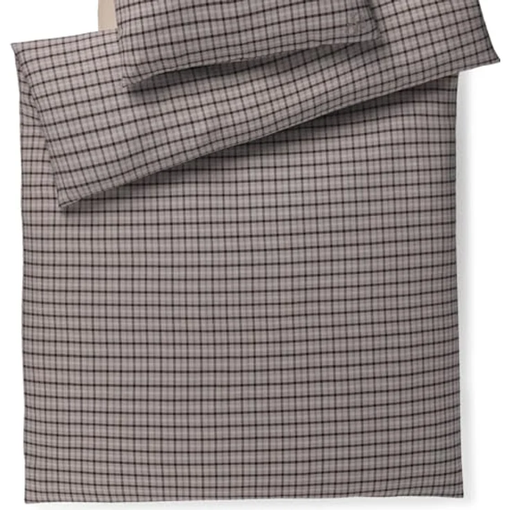 Joop! Bettwäsche Soft Mesh 45005 07, 2-teilige Flanell Garnitur mit kariertem Design, Stone Grau, Größe: 135 cm x 200 cm – Bild 3