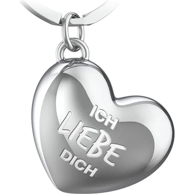 FABACH Liebe Schlüsselanhänger Herz mit Gravur - Ich liebe dich Schlüsselanhänger Partner - Herz Schlüsselanhänger Herz als Liebe Glücksbringer - Freundin Geschenk Liebe - Ich liebe dich