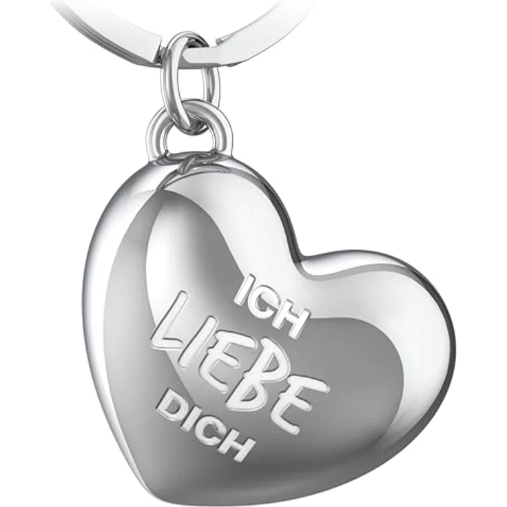 FABACH Liebe Schlüsselanhänger Herz mit Gravur - Ich liebe dich Schlüsselanhänger Partner - Herz Schlüsselanhänger Herz als Liebe Glücksbringer - Freundin Geschenk Liebe - Ich liebe dich – Bild 1