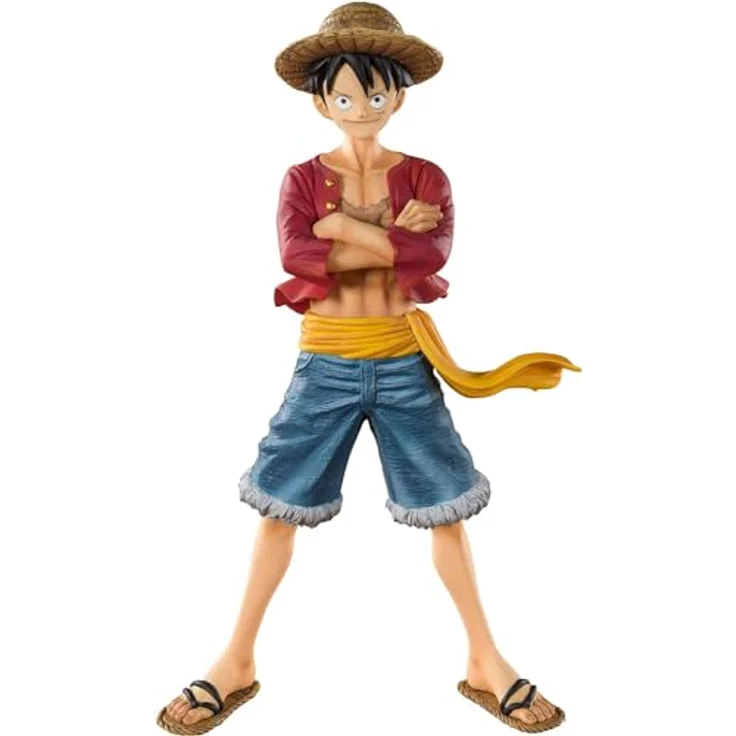 BANDAI Monkey D. Luffy Straw Hat, Figur, 14 cm, One Piece Figuarts Zero re-Run mit spezieller Bühne, rotes Hemd und blaue Shorts – Bild 1