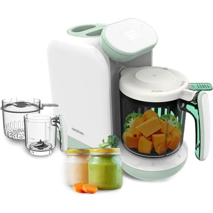 Cecotec Nana BabyCare FoodProcessor, 4-in-1 Küchenroboter für Babys, BPA-frei, kocht, püriert, sterilisiert und wärmt Babyflaschen, inkl. Rezeptbuch – Bild 1