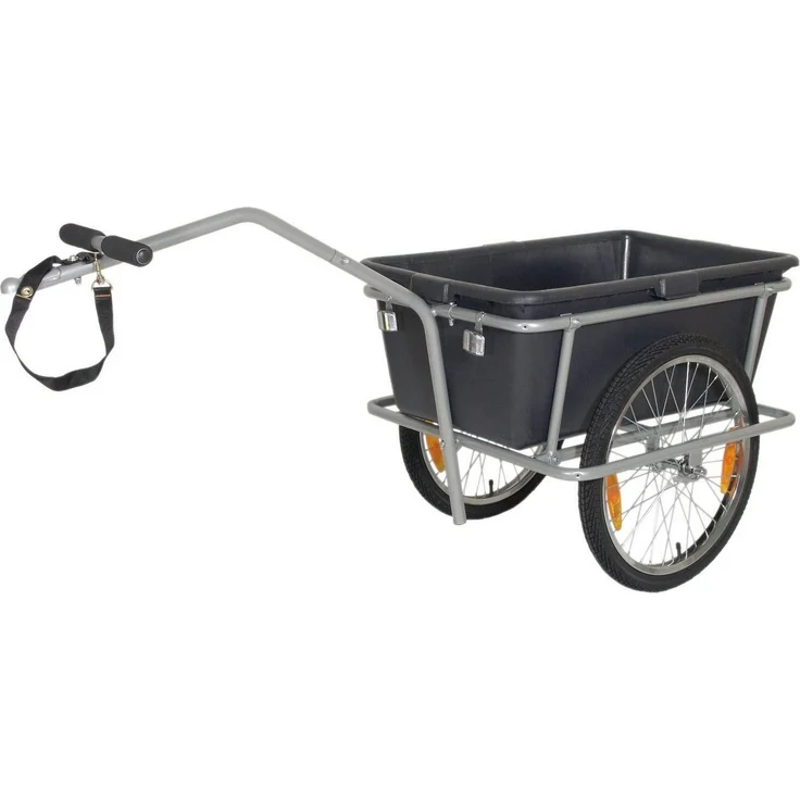 Blue Bird Big Cargo Trailer, Fahrradlastenanhänger mit 45 l Volumen, schwarz-grau, 20 Zoll, max. 100 kg als Handwagen, max. 40 kg als Fahrradanhänger – Bild 1