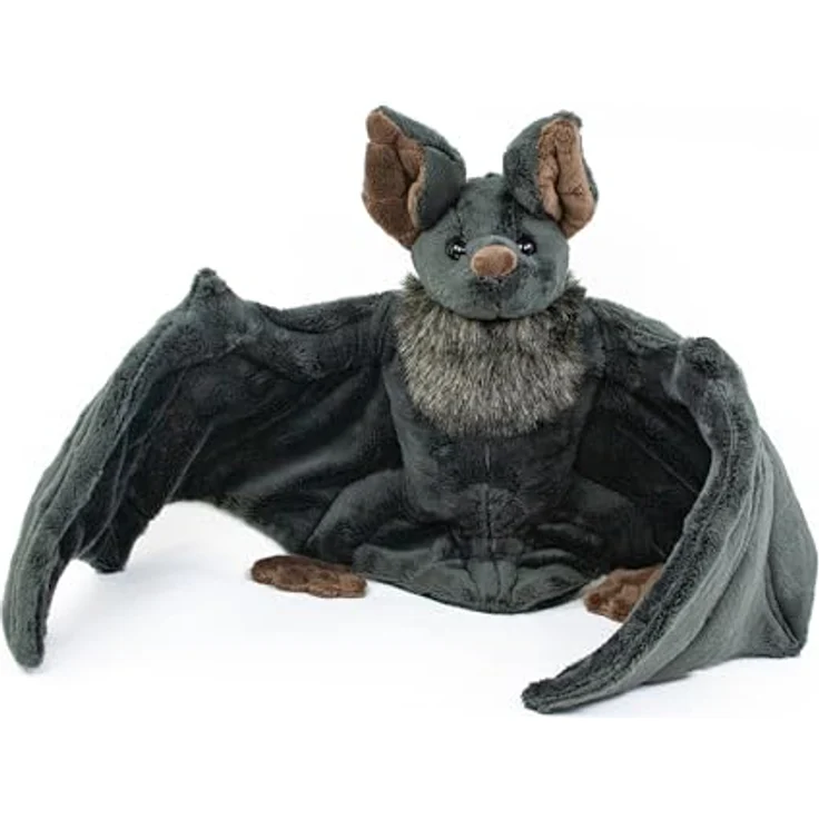 Teddys Rothenburg Kuscheltier Fledermaus groß mit Band schwarz/braun 73 cm Plüschfledermaus Plüschtier – Bild 2