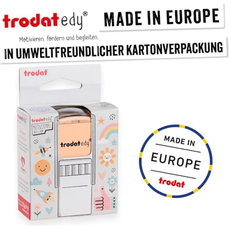 trodat edy®Fix Motivstempel Smiley, 2,0 x 2,0 cm, schwarz, Gehäuse pastell-creme – Bild 7