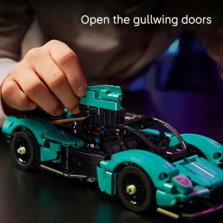 LEGO Technic 42208 Aston Martin Valkyrie Bausatz, detailliertes Modellauto mit beweglichen Flügeltüren und V12-Motor, Mehrfarbig – Bild 6