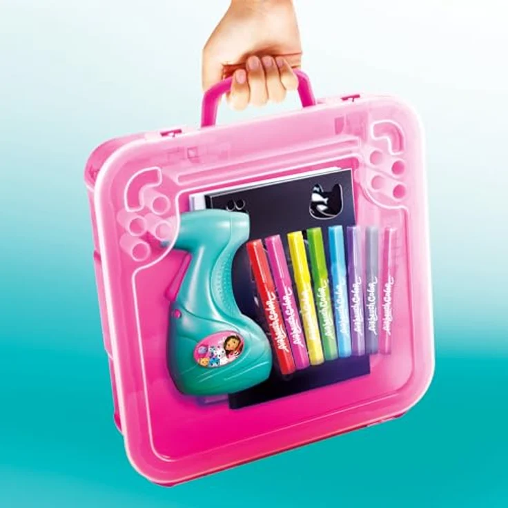 Canal Toys Airbrush Art Activity Case - Elektronisches Sprühgerät, Schablonen, Zeichenblätter, Koffer (Farbe: mehrfarbig) – Bild 5