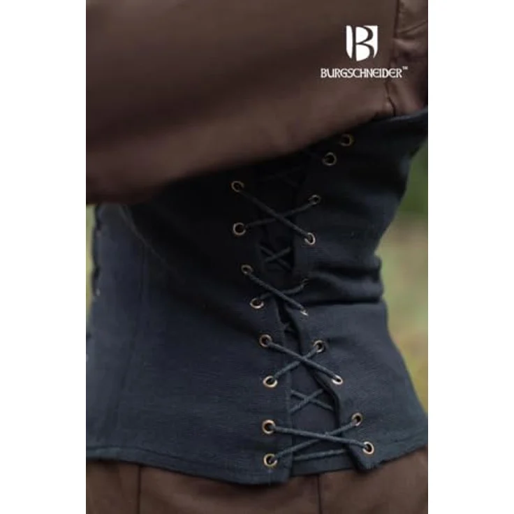 Burgschneider Weste Marian, schwarz, XXL, Baumwolle, Mittelalter Fantasy für Ranger, hochwertige Gewandung – Bild 4