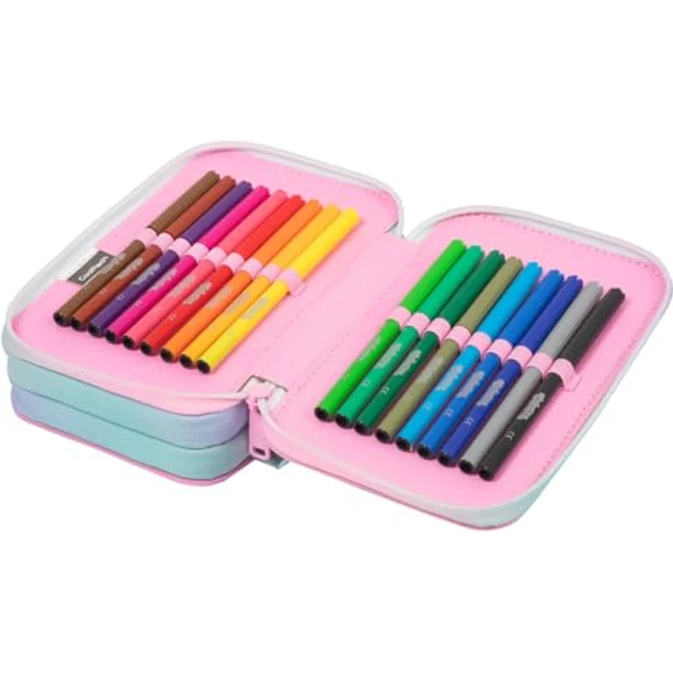 CoolPack XXL Federtasche 3-Fach Schulstiftetui, Federmappe mit Tie Dye Motiv, wasserabweisend und umfangreicher Ausstattung – Bild 3