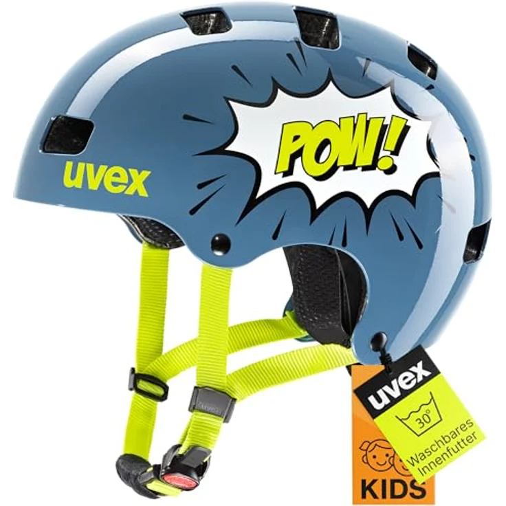 Uvex Kid 3, robuster Fahrradhelm für Kinder mit individueller Größenanpassung, waschbarer Innenausstattung, Stone Blue pow, 55-58 cm – Bild 1