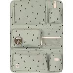 LÄSSIG Autoorganizer Autorücksitzorganizer Rücksitztasche für Auto zum Hängen zusammenklappbar 60 cm/Car Wrap-to-Go Happy Prints Oliv