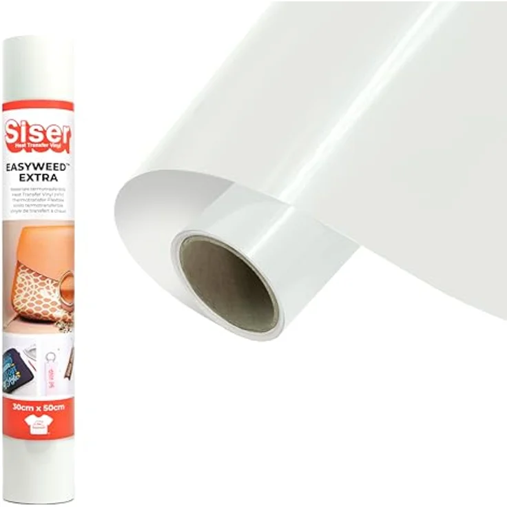Siser® P.S. Film Extra EasyWeed, PVC-freie Transferfolie für Schneideplotter, weiß, 30,0 x 50,0 cm, 1 Rolle – Bild 1