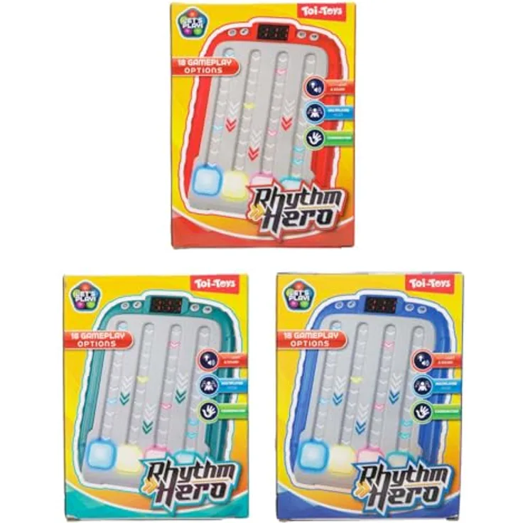 Toi-Toys elektronisches Spiel Rhythmusheld mit Licht und Sound, für Kinder ab 3 Jahren, batteriebetrieben (3 AA Batterien nicht enthalten)