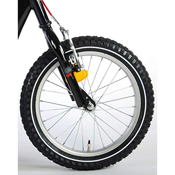 Volare Roller 16 Zoll Schwarz Rot - Breite 16" Reifen, kinderfreundliche Handbremse und cooles Design – Bild 2