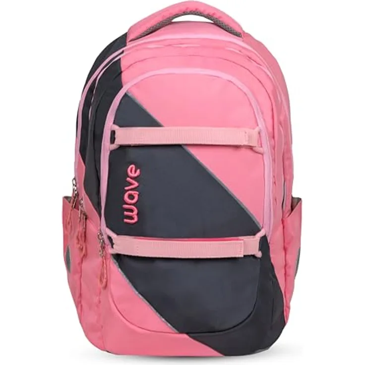 Wave Prime Schulrucksack, 30 L, wasserabweisendes Polyester, Laptopfach bis 15,4", gepolsterte Schultergurte, reflektierende Elemente