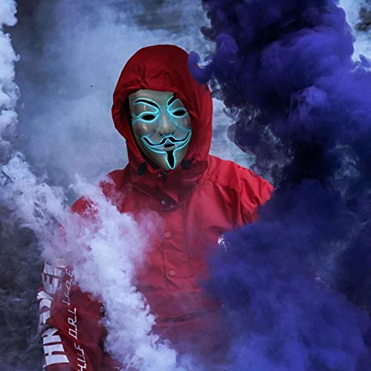 GOODS+GADGETS LED Anonymous Maske - beleuchtete V wie for Vendetta Guy Fawkes ACTA Mask – Bild 4