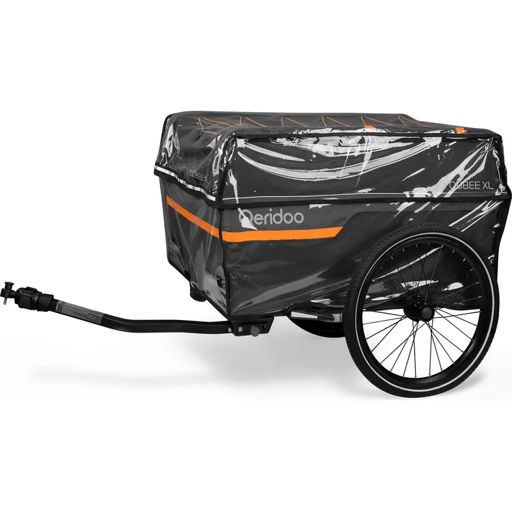 Qeridoo Regenschutz Qubee XL, passgenauer Regenschutz für Fahrradanhänger, transparent