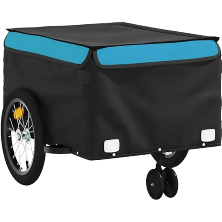 vidaXL Fahrradkinderanhänger Fahrradanhänger Schwarz und Blau 45 kg Eisen, Robustes Material und praktisches Design – Bild 4