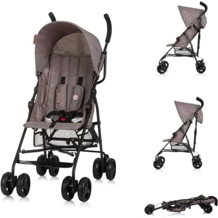 Chipolino Buggy Point, Kinderwagen mit 5-Punkt-Gurt, verstellbarer Rückenlehne und großem Korb, Farbe: Beige P – Bild 1