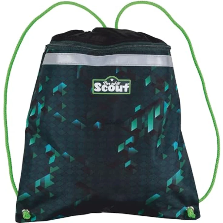 Scout Schulranzen Alpha DIN, 4-teiliges Set mit ergonomischem Tragegurtsystem, Grün-Schwarz, 20 Liter Volumen – Bild 6
