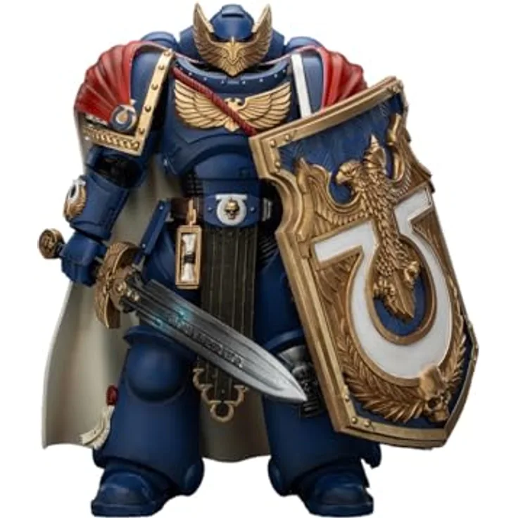Joy Toy Warhammer 40k Ultramarines Victrix Honour Guard, 20 cm Actionfigur mit Storm Shield und Power Sword
