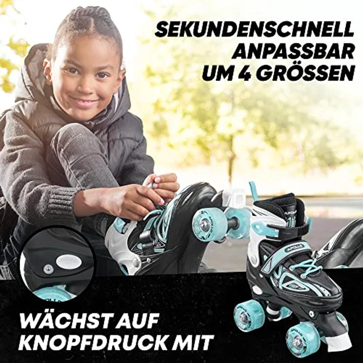 Apollo Super Quad X Pro LED Rollschuhe für Kinder | verstellbar | bequeme Softboots | Größen 31 - 42 – Bild 2