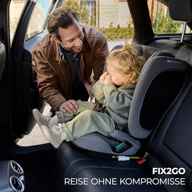 Kinderkraft Fix2Go, Autokindersitz für Kinder 9-36 kg mit Schlaffunktion, Neigungsverstellung und SAFERIDE Sensor, grün – Bild 2