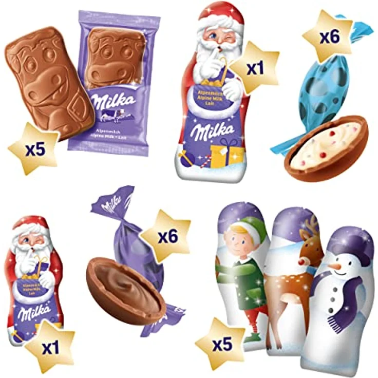 Milka 3D Haus Adventskalender 1 x 229g I Adventskalender mit Schokolade I Weihnachtskalender I Schoko Adventskalender I mit Weihnachtsschokolade und Milka Schoko Bonbons - Preisvergleich – Bild 2