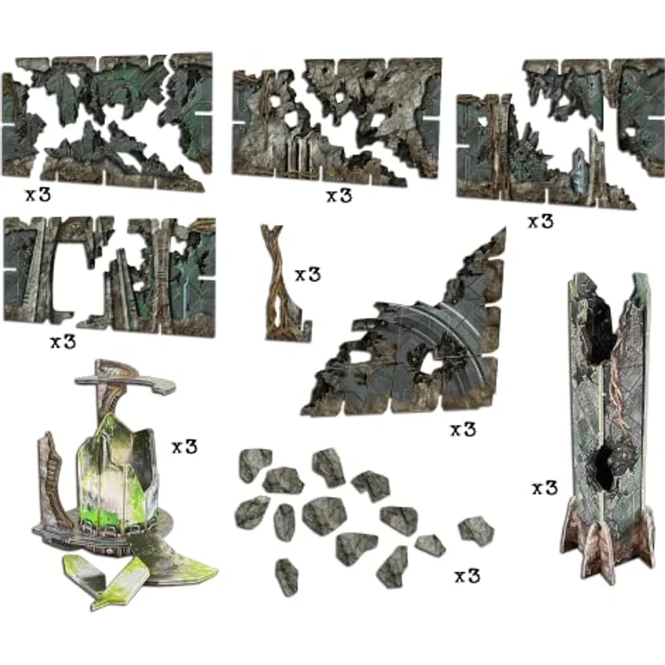 Battle Systems Ruined Catacombs, Modulares 3D Sci-Fi Terrain für 28mm-35mm Miniaturen, inkl. 147 Teile und 600mm Neopren-Spielmatte, kein Malen erforderlich – Bild 5